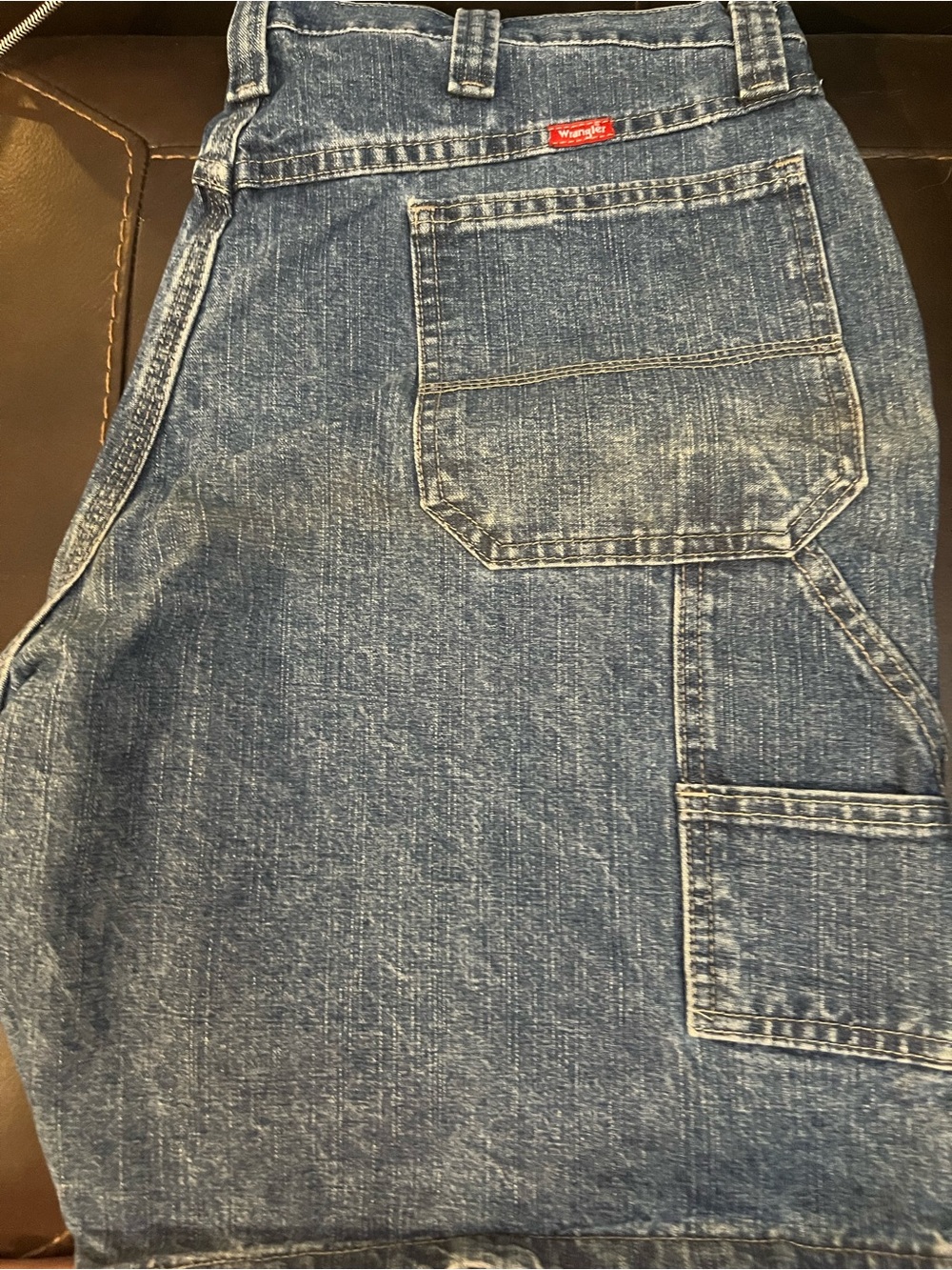 Wrangler Carpenter Shorts Size 30 Blue Denim Utility Workwear Y2K